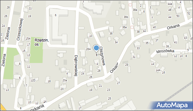 Tarnów, Olszynowa, 8, mapa Tarnów