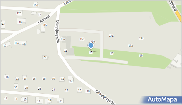Tarnowskie Góry, Olimpijczyków, 15, mapa Tarnowskie Góry
