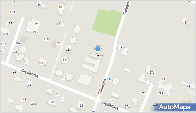 Toruń, Olęderska, 25, mapa Torunia