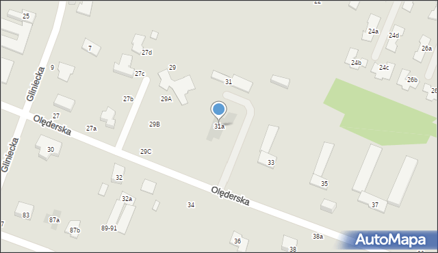 Toruń, Olęderska, 31a, mapa Torunia