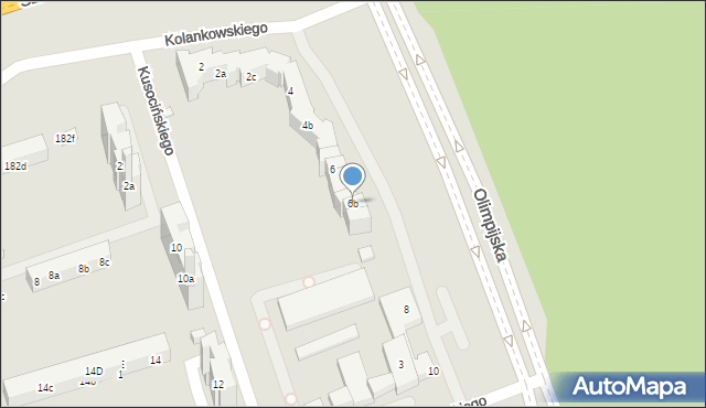 Toruń, Olimpijska, 6b, mapa Torunia