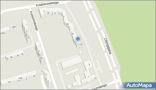 Toruń, Olimpijska, 6c, mapa Torunia