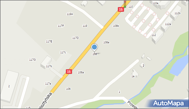 Toruń, Olsztyńska, 108, mapa Torunia