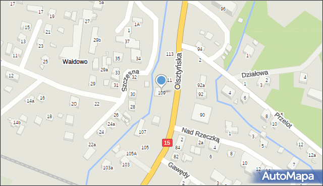 Toruń, Olsztyńska, 109, mapa Torunia