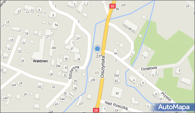 Toruń, Olsztyńska, 113, mapa Torunia