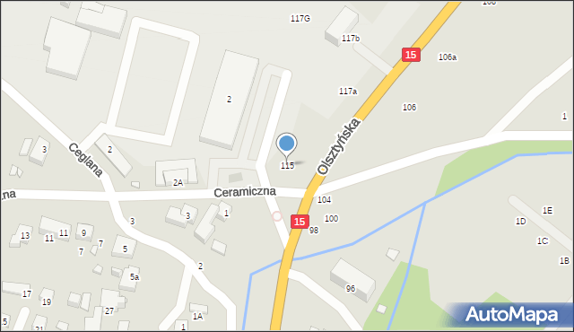 Toruń, Olsztyńska, 115, mapa Torunia