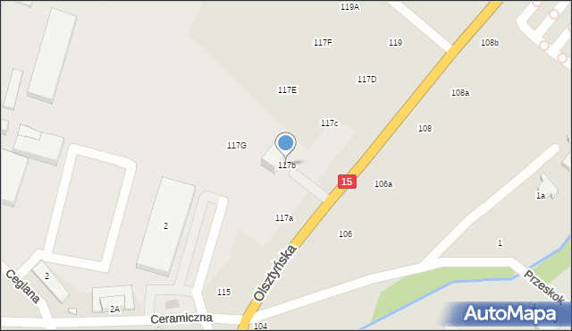 Toruń, Olsztyńska, 117b, mapa Torunia