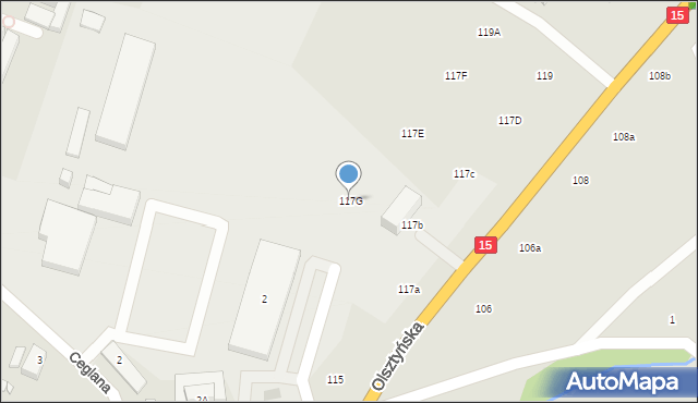 Toruń, Olsztyńska, 117G, mapa Torunia