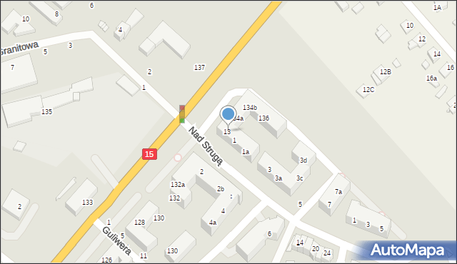 Toruń, Olsztyńska, 134, mapa Torunia