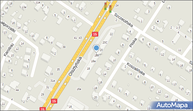 Toruń, Olsztyńska, 18b, mapa Torunia