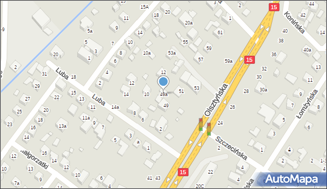 Toruń, Olsztyńska, 49a, mapa Torunia