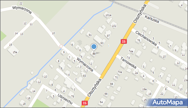 Toruń, Olsztyńska, 89, mapa Torunia