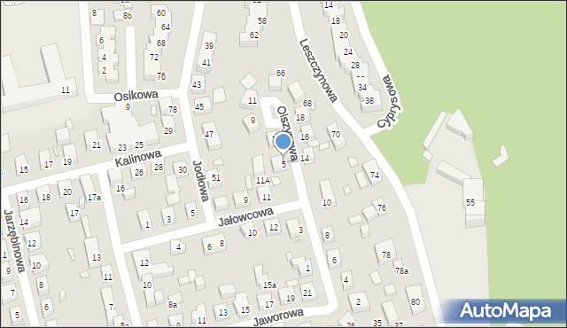 Toruń, Olszynowa, 5, mapa Torunia