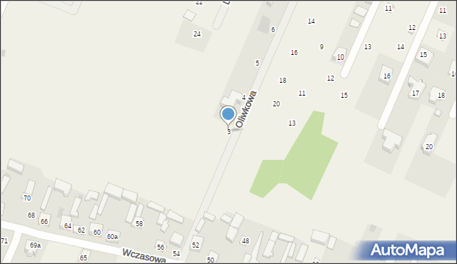 Tresta, Oliwkowa, 3, mapa Tresta