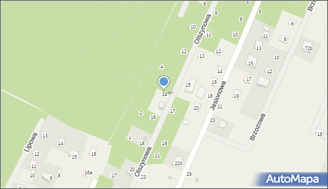 Tresta, Olszynowa, 14, mapa Tresta