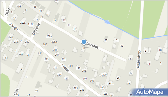 Truskaw, Olszowa, 8, mapa Truskaw