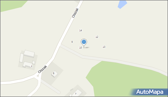 Tulice, Olszak, 11, mapa Tulice