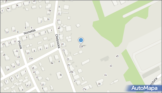Twardogóra, Oleśnicka, 21a, mapa Twardogóra
