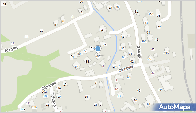 Ustroń, Olchowa, 8C, mapa Ustroń