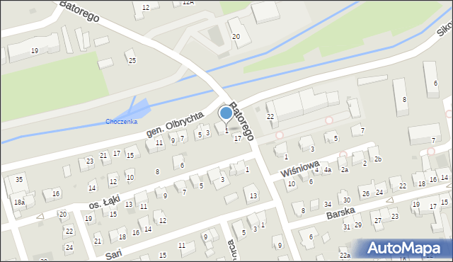 Wadowice, Olbrychta Bruno, gen., 1, mapa Wadowice