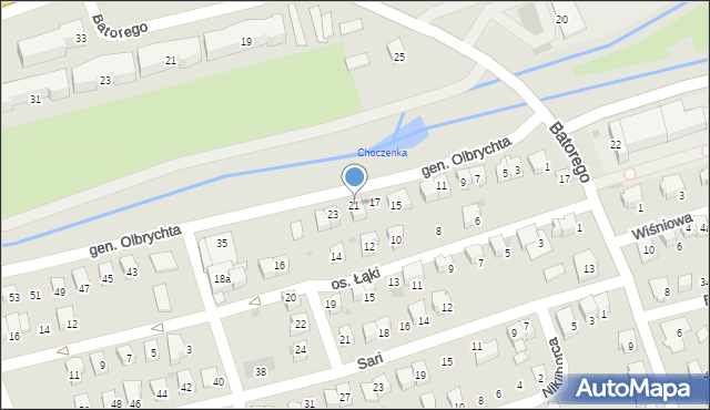 Wadowice, Olbrychta Bruno, gen., 21, mapa Wadowice