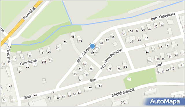 Wadowice, Olbrychta Bruno, gen., 65, mapa Wadowice