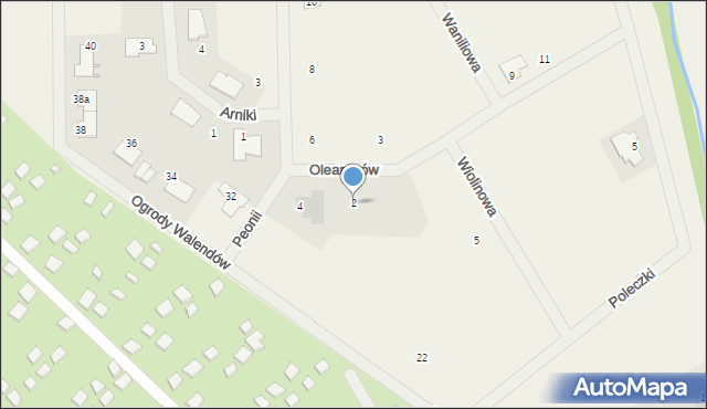Walendów, Oleandrów, 2, mapa Walendów