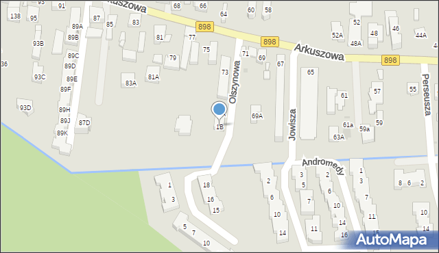 Warszawa, Olszynowa, 1B, mapa Warszawy