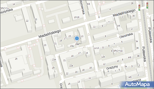 Warszawa, Olesińska, 10a, mapa Warszawy
