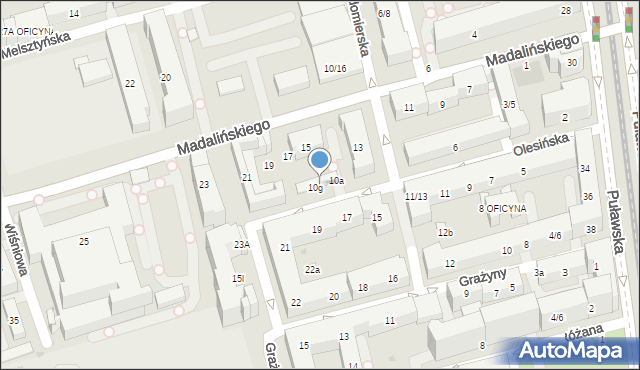 Warszawa, Olesińska, 10e, mapa Warszawy