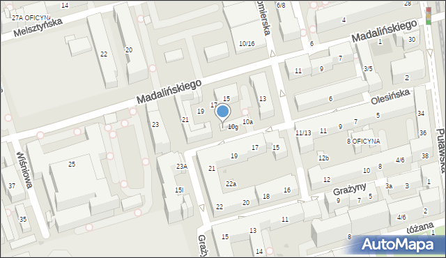 Warszawa, Olesińska, 10k, mapa Warszawy