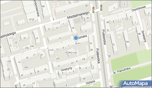 Warszawa, Olesińska, 5, mapa Warszawy