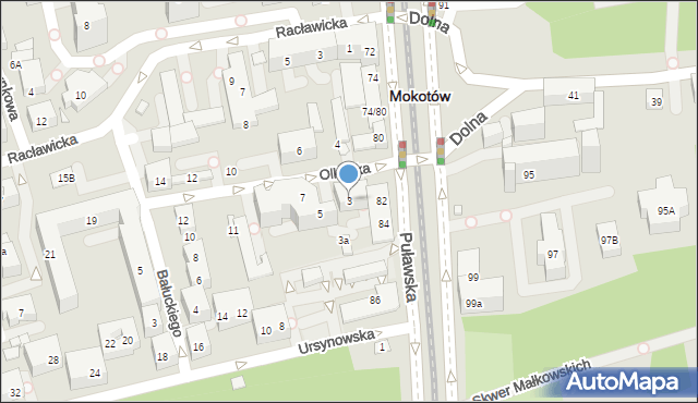 Warszawa, Olkuska, 3, mapa Warszawy