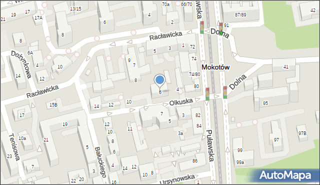 Warszawa, Olkuska, 6, mapa Warszawy