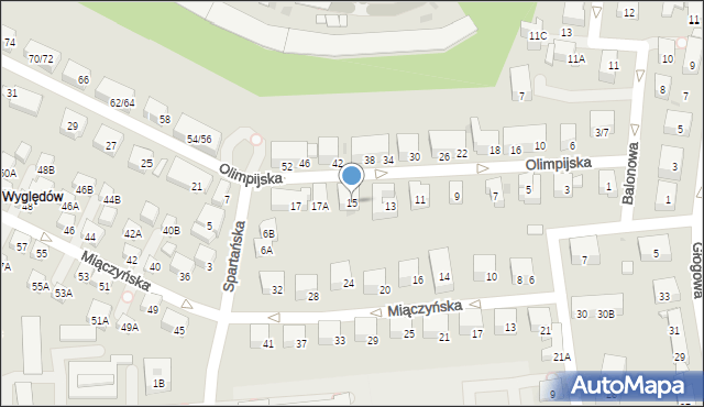 Warszawa, Olimpijska, 15, mapa Warszawy