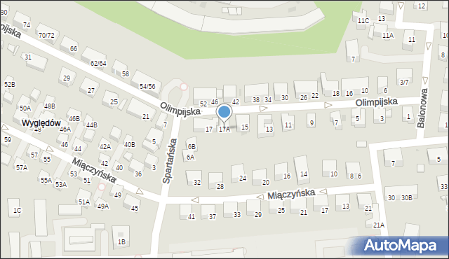 Warszawa, Olimpijska, 17A, mapa Warszawy