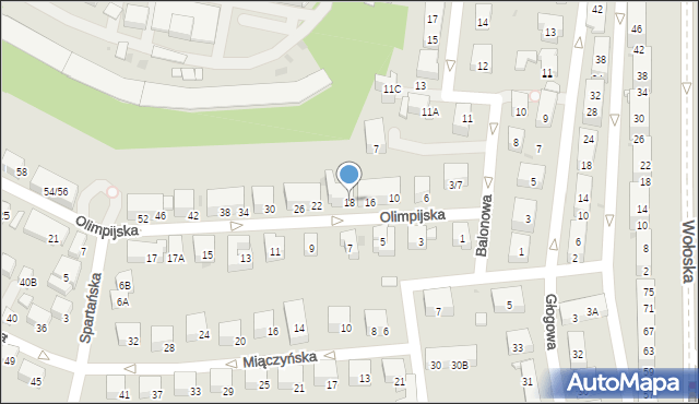 Warszawa, Olimpijska, 18, mapa Warszawy