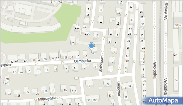 Warszawa, Olimpijska, 4, mapa Warszawy