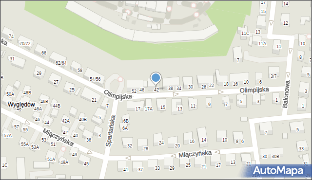 Warszawa, Olimpijska, 42, mapa Warszawy