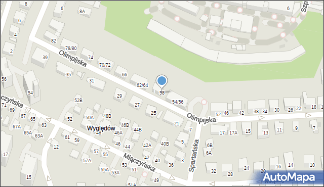 Warszawa, Olimpijska, 58, mapa Warszawy
