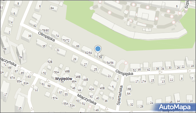 Warszawa, Olimpijska, 60, mapa Warszawy