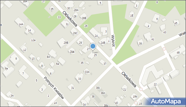 Warszawa, Ołówkowa, 25a, mapa Warszawy