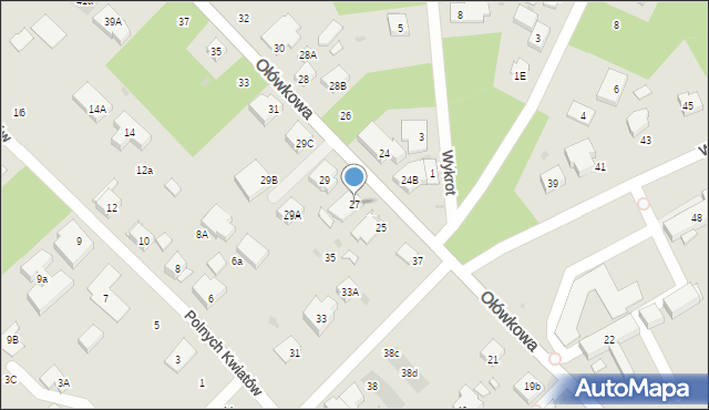 Warszawa, Ołówkowa, 27, mapa Warszawy