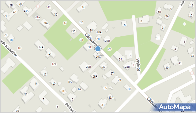 Warszawa, Ołówkowa, 29C, mapa Warszawy
