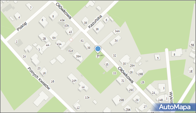 Warszawa, Ołówkowa, 37, mapa Warszawy