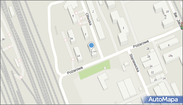 Warszawa, Oliwska, 1, mapa Warszawy