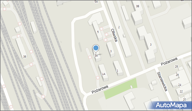 Warszawa, Oliwska, 3A, mapa Warszawy