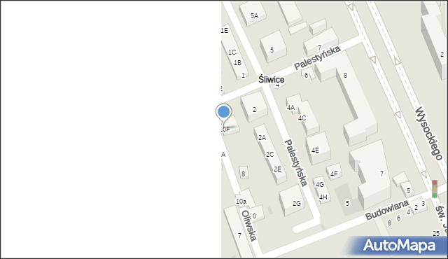Warszawa, Oliwska, 10F, mapa Warszawy