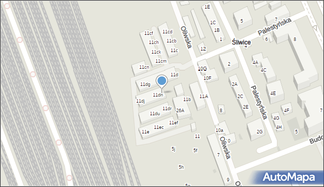 Warszawa, Oliwska, 11dp, mapa Warszawy