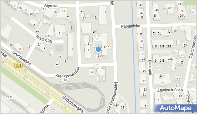 Warszawa, Olszynki Grochowskiej, 11A, mapa Warszawy